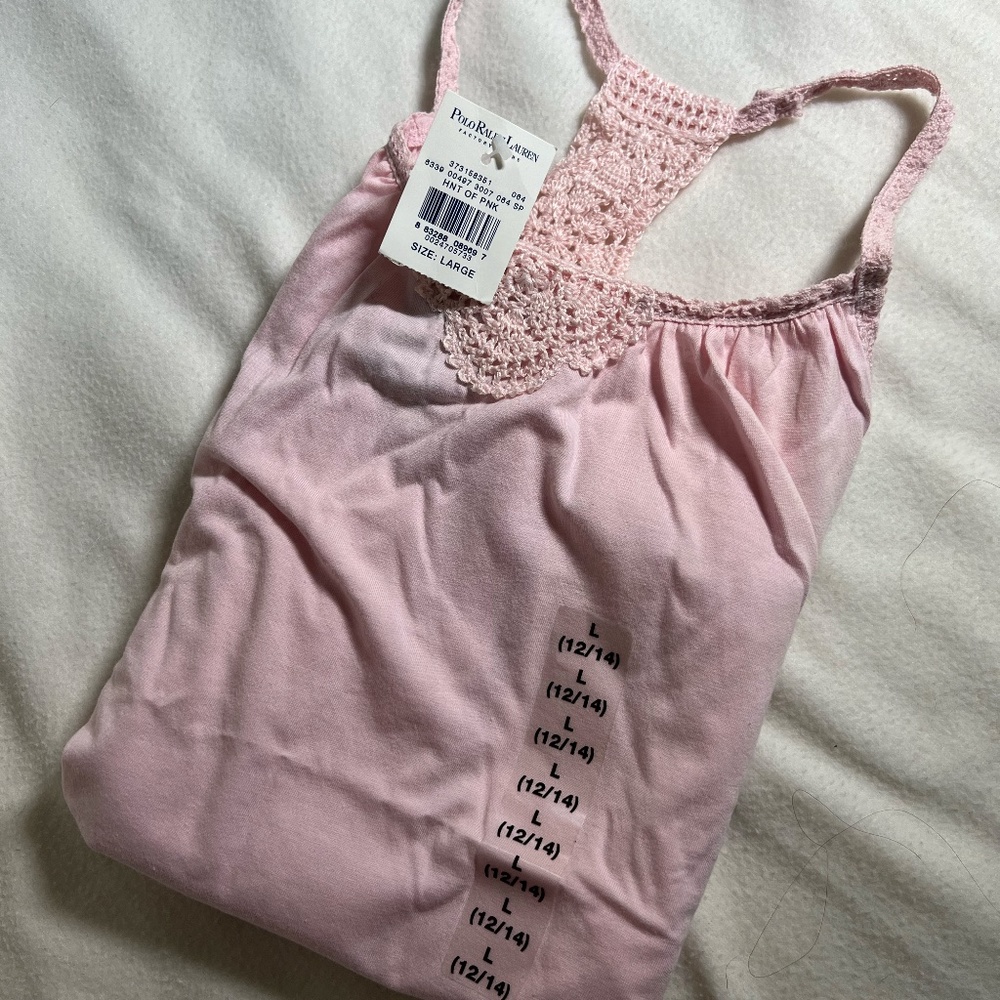 NWT Girls Pink Polo Ralph Lauren Tank Top